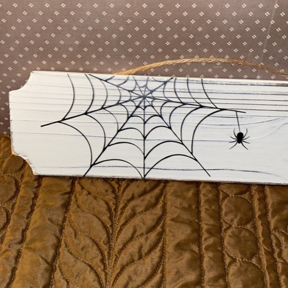 Halloween 18” Whitewashed Rectangle Wood Sign